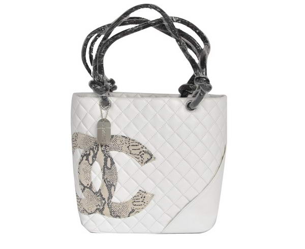 7A Discount Chanel Cambon Black CC Shoulder Bags A25168 White